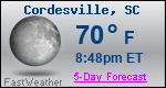 Weather Forecast for Cordesville, SC