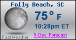 Weather Forecast for Folly Beach, SC