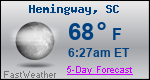 Weather Forecast for Hemingway, SC