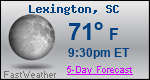 Weather Forecast for Lexington, SC