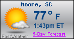 Weather Forecast for Moore, SC