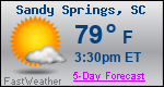 Weather Forecast for Sandy Springs, SC