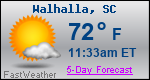 Weather Forecast for Walhalla, SC