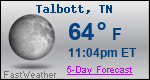 Weather Forecast for Talbott, TN