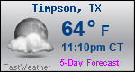 Weather Forecast for Timpson, TX