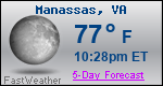 Weather Forecast for Manassas, VA