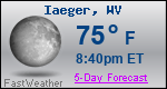 Weather Forecast for Iaeger, WV