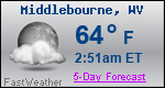 Weather Forecast for Middlebourne, WV