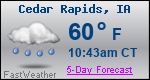 Weather Forecast for Cedar Rapids, IA