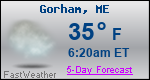 Weather Forecast for Gorham, ME