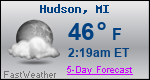 Weather Forecast for Hudson, MI