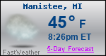 Weather Forecast for Manistee, MI