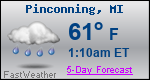 Weather Forecast for Pinconning, MI