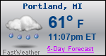 Weather Forecast for Portland, MI