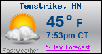 Weather Forecast for Tenstrike, MN