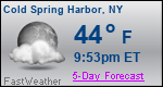 Weather Forecast for Cold Spring Harbor, NY