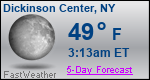 Weather Forecast for Dickinson Center, NY