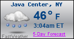 Weather Forecast for Java Center, NY