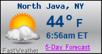 Weather Forecast for North Java, NY