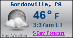 Weather Forecast for Gordonville, PA