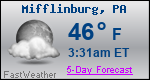 Weather Forecast for Mifflinburg, PA