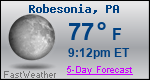 Weather Forecast for Robesonia, PA