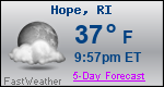 Weather Forecast for Hope, RI