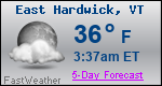 Weather Forecast for East Hardwick, VT