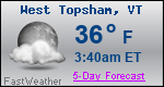 Weather Forecast for West Topsham, VT