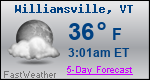 Weather Forecast for Williamsville, VT