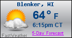 Weather Forecast for Blenker, WI
