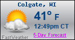 Weather Forecast for Colgate, WI