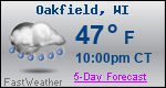 Weather Forecast for Oakfield, WI