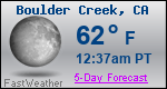Weather Forecast for Boulder Creek, CA