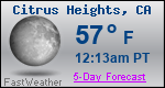 Weather Forecast for Citrus Heights, CA