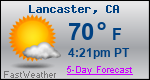 Weather Forecast for Lancaster, CA
