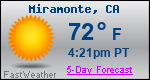 Weather Forecast for Miramonte, CA
