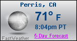 Weather Forecast for Perris, CA