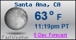 Weather Forecast for Santa Ana, CA