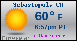 Weather Forecast for Sebastopol, CA