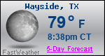 Weather Forecast for Wayside, TX