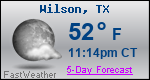 Weather Forecast for Wilson, TX