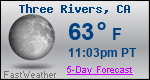 Weather Forecast for Three Rivers, CA