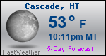 Weather Forecast for Cascade, MT