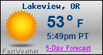 Weather Forecast for Lakeview, OR