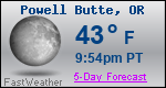 Weather Forecast for Powell Butte, OR