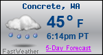 Weather Forecast for Concrete, WA