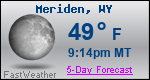 Weather Forecast for Meriden, WY