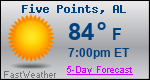 Weather Forecast for Five Points, AL