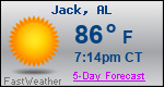 Weather Forecast for Jack, AL